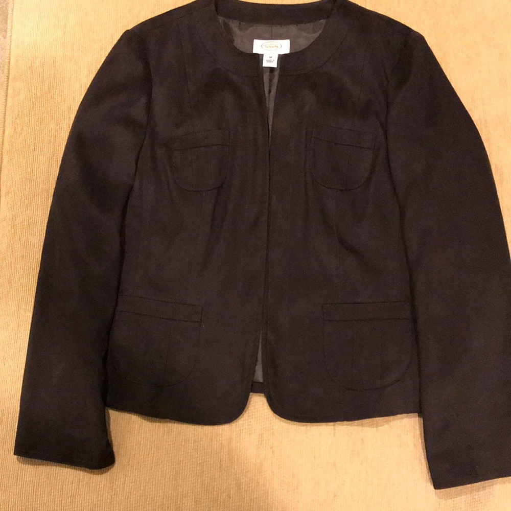 Talbots deep brown suede blazar